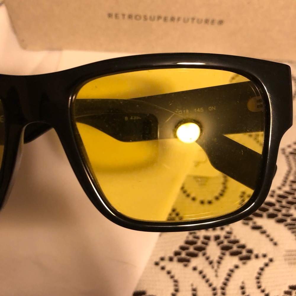 Burberry yellow lens square sunglasses